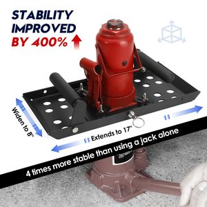 Plaque de base stabilisatrice universelle pour cric à bouteille, 17 pouces, réglable, en alliage d'aluminium et d'acier, outil de réparation automobile - Product Image 1