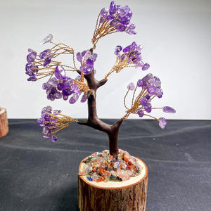 Arbre à argent en cristal naturel en gros, arbre à souhaits sculpté en chakra, arbre en cristal d'améthyste, de citrine et de quartz, pierres Feng Shui pour la guérison - Product Image 4