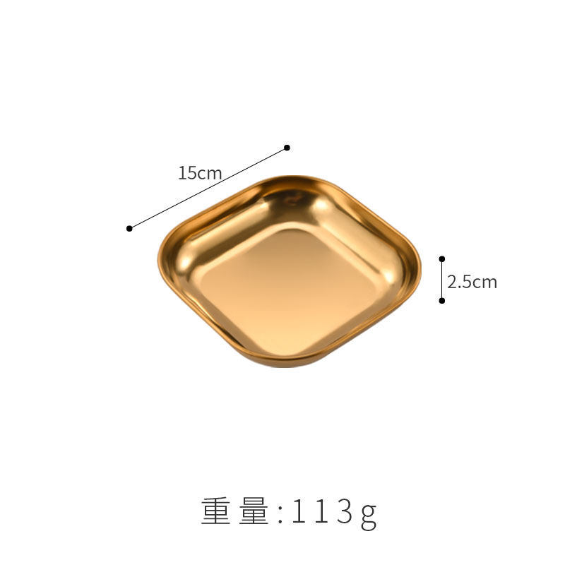 Plato de postre cuadrado de 15 cm (dorado)