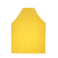Tablier de boucher industriel en PVC et polyester, jaune, imperméable et résistant à l'huile, avec bavette longue sans manches et logo personnalisé, vente en gros