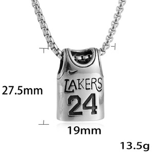 จี้เสื้อแข่งทีมเลเกอร์ส 24 สแตนเลสสตีล สร้อยคอสำหรับทุกเพศ ของขวัญ - Product Image 4