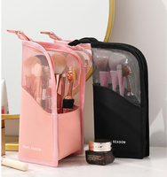 Pochette de toilette de voyage pour femmes, porte-brosse de maquillage