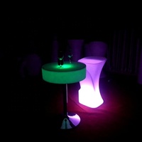 Meubles d'éclairage à LED modernes Hotsale Ensemble table à thé et chaises lumineuses pour bar et parc Design élégant en plastique