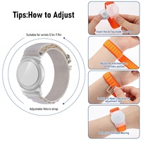 Adjustable Kids Trail Wrist Band for AirTag Lightweight Holder Anti Scratch Nylon Wave Bracelet Wristband for AirTag Strap