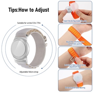 Adjustable Kids Trail Wrist <strong>Band</strong> for AirTag Lightweight Holder Anti Scratch Nylon Wave Bracelet Wristband for AirTag Strap - Product Image 6