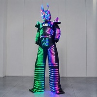 Costumes de danse et ensembles de scène à éclairage LED, tenues de boîte de nuit imprimées exotiques pour fêtes et événements d'anniversaire