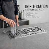 Lave-tasses commercial haute pression, rince-verres automatique en acier inoxydable 304, accessoire pour évier de cuisine, nettoyeur de biberons