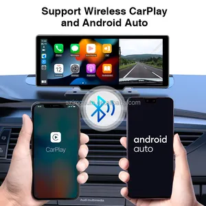 JMC 10,26 IPS сенсорный экран видеорегистратор BT WIFI беспроводной CarPlay беспроводной Android Авто Портативный монитор для универсального автомобиля