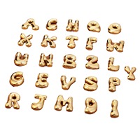 Bijoux de mode femmes Mini Petite Petite Bulle Plaqué Or en Acier Inoxydable Petit Alphabet Puffy Lettre Initiale Pendentif collier