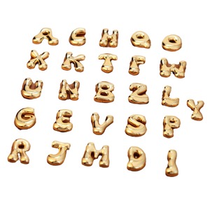 फैशन गहने महिलाओं मिनी छोटे बुलबुले सोने की प्लेटेड स्टेनलेस स्टील छोटे पुफी वर्णमाला प्रारंभिक अक्षर पेनी हार - Product Image 4