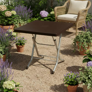 Mesa de Centro Cuadrada Tradicional, Versátil y Resistente, con Acabado Natural, para Sala de Estar, Oficina en Casa, Decoración - Product Image 4