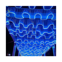 Rideau décoratif suspendu en forme de S pour décoration de plafond, draperie avec bandes de LED, accessoires de décoration de plafond de mariage
