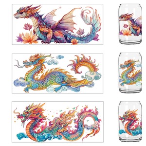 Calcomanías Personalizadas para Vasos <span class=keywords><strong>de</strong></span> 16 oz con Diseño <span class=keywords><strong>de</strong></span> Dragón, Adhesivos UV DTF, Envolturas para Vasos con Transferencias UV DTF - Product Image 4