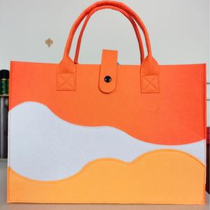 Sacs-cadeaux fourre-tout en feutre élégant réutilisable avec impression de logo personnalisé en gros rangement de style national à la mode pour le shopping - Product Image 5