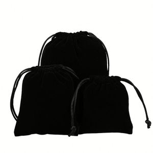 Sac à dos à cordon de serrage pour le rangement et le recyclage, petit sac en velours imprimé, nouveaux sacs en tissu, pochette à parfum, noir ou couleur personnalisable - Product Image 3