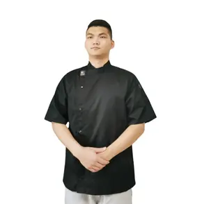 Herren Koch uniform, weißer schwarzer Koch mantel, kunden spezifischer Koch mantel für den US-Markt