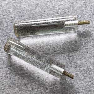 Patas de Muebles Acrílicas, 4 Piezas, Cónicas, de Vidrio Transparente, DIY M8, Patas de Repuesto para Muebles con Perno Preperforado de 5/16 Pulgadas - Product Image 4