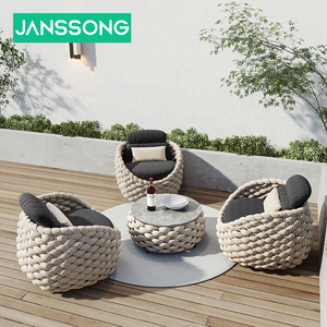 Appearance Fabric Design Hotel Aluminum Frame Courtyard <b>Garden</b> Furniture Waterproof <b>Cushion</b> Modern Outdoor Leisure Rope <b>Sofa</b> Set - Product Image 5