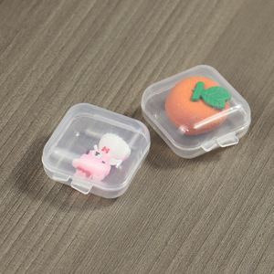 Mini Transparent Plastic <b>Storage</b> <b>Box</b> For Earplugs Earrings <b>Small</b> Square Case With Lid Desktop Organizer 1 Pc Capacity - Product Image 2