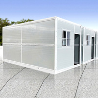 Caravane préfabriquée pliable à cadre en acier léger facile à assembler Maison en conteneur pliable de 20 pieds
