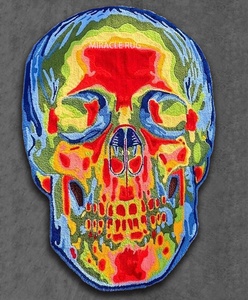 Original lindo Oval óxido naranja moderno tiro alfombra personalizada hecha a mano mechón alfombra Halloween <span class=keywords><strong>Terror</strong></span> calabaza diseño lujosa alfombra - Product Image 2