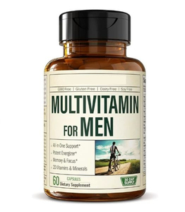 Complément alimentaire multivitaminé végétalien pour adultes, pour l'énergie, la concentration et les performances, 60 capsules/flacon, durée de conservation de 24 mois - Product Image 1