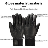 Gants de ski personnalisés OEM ODM en cuir de chèvre imperméable avec paume antidérapante en PU HIPORA – Vente en gros