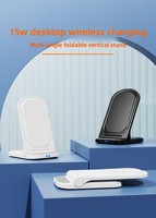 Support de charge sans fil pliable portable avec logo personnalisé, charge rapide 15W, support de charge de téléphone portable de bureau