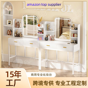 Ningbo Hongzi Makeup Vanity <b>Table</b> With Lighted <b>Mirror</b> Storage Commercial Use - Product Image 2