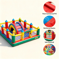 Castillo Inflable con Obstáculos de Dibujos Animados, Área de Juegos para Niños, Casa de Brinco, PVC Ecológico de 0.55mm, Uso Comercial 8