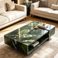 Dalles de marbre vert avocat foncé de luxe naturel, polies, de qualité supérieure, pour décoration murale moderne de salon et crédence TV