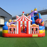 Kastil Lompat Tiup Komersial PVC OEM Circus, Rumah Lompat Tiup untuk Anak-anak, Sewa Acara Taman Bermain