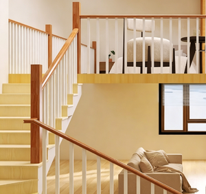 Modern Wood Baluster Stair Railings Square Column Paintable Eco-Friendly Durable for Hotel Balcony Staircase Handrails Floor - Product Image 6