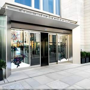 स्मार्ट सेंसर दरवाजे प्रौद्योगिकी के साथ वाणिज्यिक स्वचालित ग्लास स्लाइडिंग दरवाजा सिस्टम फ्रेम। - Product Image 2