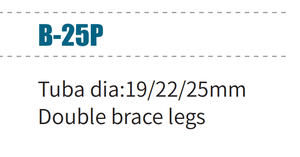 Cymbales Stand <span class=keywords><strong>Double</strong></span> Brace Jambes B-25P Alliage D'aluminium <span class=keywords><strong>Tuba</strong></span> Diamètre 19/22/25mm - Product Image 4