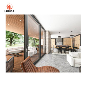 Véranda en aluminium personnalisée porte coulissante double verre trempé fenêtres et portes avec rail porte coulissante à vendre - Product Image 4