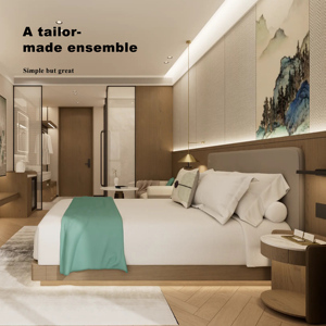 Bộ nội thất phòng ngủ hiện đại cao cấp phong cách đương đại 5 sao dành cho khách sạn và căn hộ, làm từ gỗ tấm. - Product Image 2