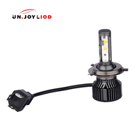 Phare LED COB H4 blanc froid 6500K, double puce, dissipateur thermique à ailettes en aluminium, installation facile, pièces de phare de voiture pour rétrofit