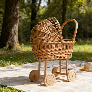<strong>Children</strong> Wicker Rattan <strong>Shopping</strong> <strong>Trolley</strong> Basket Cart Kids Wicker Trplley Toy Wicker Basket <strong>Shopping</strong> <strong>Trolley</strong> - Product Image 4