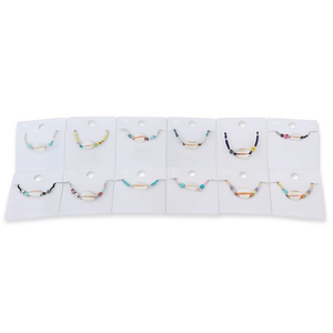 Bracciale con perline di conchiglia bianca grande, Pulsera Acero, acciaio inossidabile, fatto a mano, 12 pezzi - Product Image 2