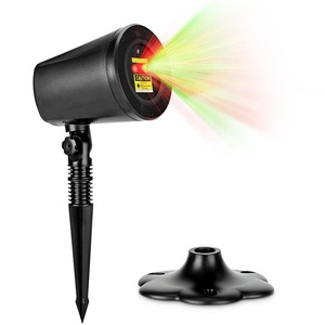 Lumière laser de mouvement de douche d'étoiles d'arbre de Noël vert d'étoile rouge avec le capteur de nuit et la minuterie intégrée - Product Image 1