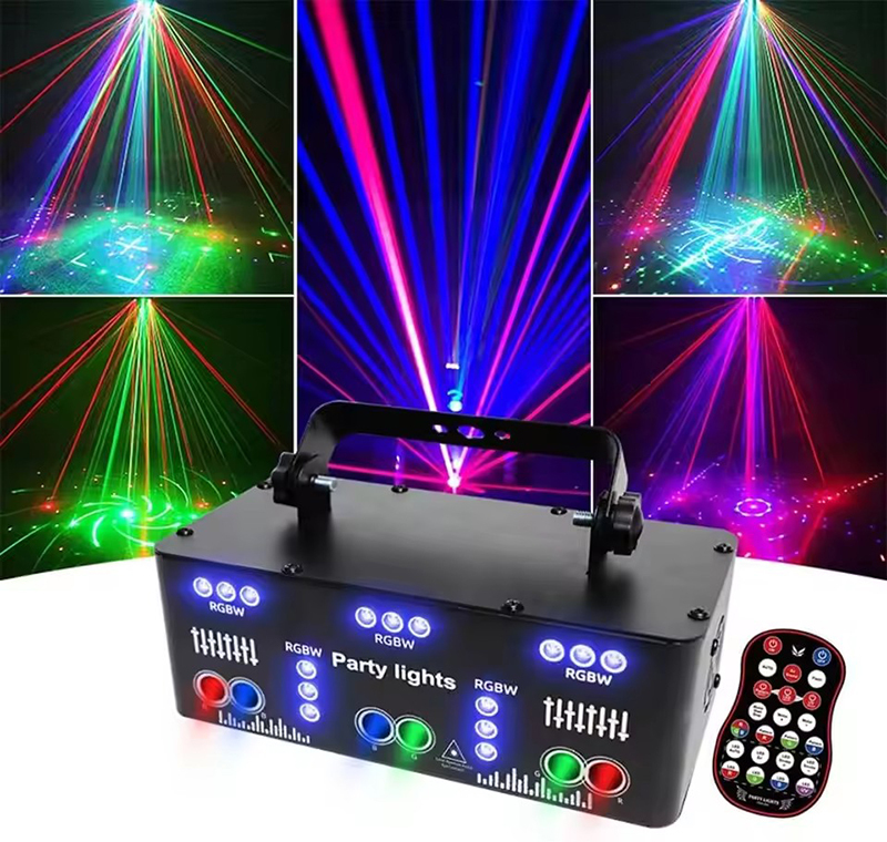 21 Eyes RGB UV LED Laser Light Show DMX512/Sound-Activated Control IP33 Ra90 Multi-Voltage Dimmable Parties Clubs Bars Dancing