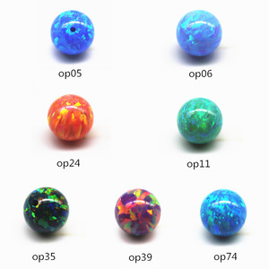 2mm-12mm 92 perline opale sintetiche multicolori palline rotonde OP #35 perle opale di fuoco perline rotonde di pietre preziose sciolte opale con gemme a foro - Product Image 5