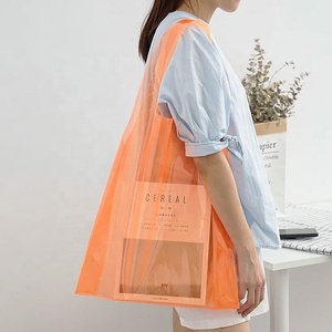 ถุงผ้าพีวีซีใสมีหูจับกระเป๋าช้อปปิ้งกันน้ำโลโก้ออกแบบได้ตามที่ต้องการ - Product Image 4