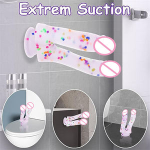 Gode flexible en silicone avec ventouse évasée pour le jeu mains libres, jouets sexuels pour adultes avec tige incurvée pour orgasmique anal vaginal - Product Image 3