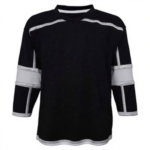 Jersey de Hockey sobre Hielo Negro Personalizado para Hombre, Cuello en V, Manga Larga, Sublimado, Absorbente de Humedad, Patrón 3D, Logotipo Impreso en la Parte Delantera, Ropa Deportiva - Product Image 1