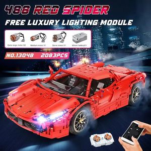 Mould King 13048 2083 Uds coche Serie RC <span class=keywords><strong>488</strong></span> araña roja coche deportivo modelo de bloques de construcción juguete educativo técnico regalo de Festival - Product Image 2