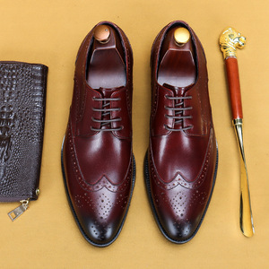 Zapatos de Vestir de Cuero para Hombre, Estilo Inglés, Punta en Pico, Grabados, Color Marrón, Casuales de Negocios, Más Vendidos, Recién Lanzados - Product Image 2