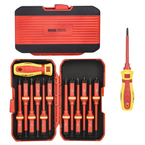 Multi-Bit Insulated <b>Screwdriver</b> Set Cross Flat Head Industrial Grade Matte Finish Plastic Handle Anti-Slip Texture 20-40 Pcs - Product Image 2