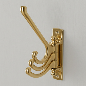 AK Brass Triple Door Shape Wall <b>Hook</b> Polished Brass Finished <b>Decorative</b> <b>Coat</b> Hanger Metal Wall Hanger Home Interior Decor - Product Image 1